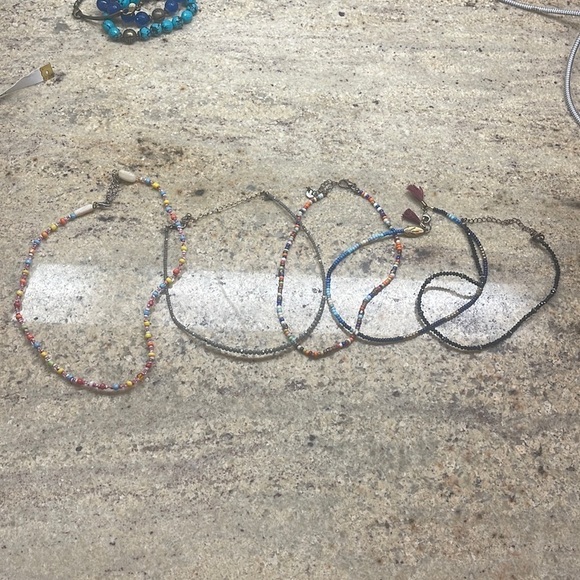 5pc Beaded Necklace Bundle Multicolor Seed Bead Layering Jewelry Boho Y2K - Picture 1 of 6